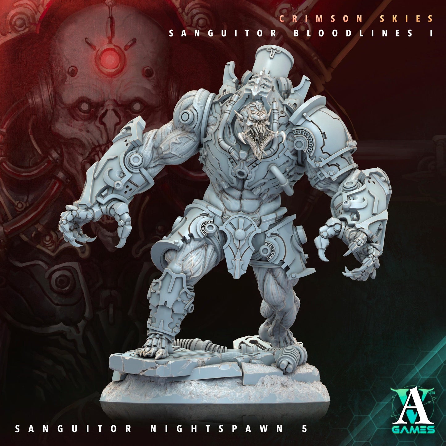 3D Printed Archvillain Games Sanguitor Nightspawn Crimson Skies - Sanguitor Bloodlines Bloodright - Anathema 28 32mm D&D - 3D Printing Boss 