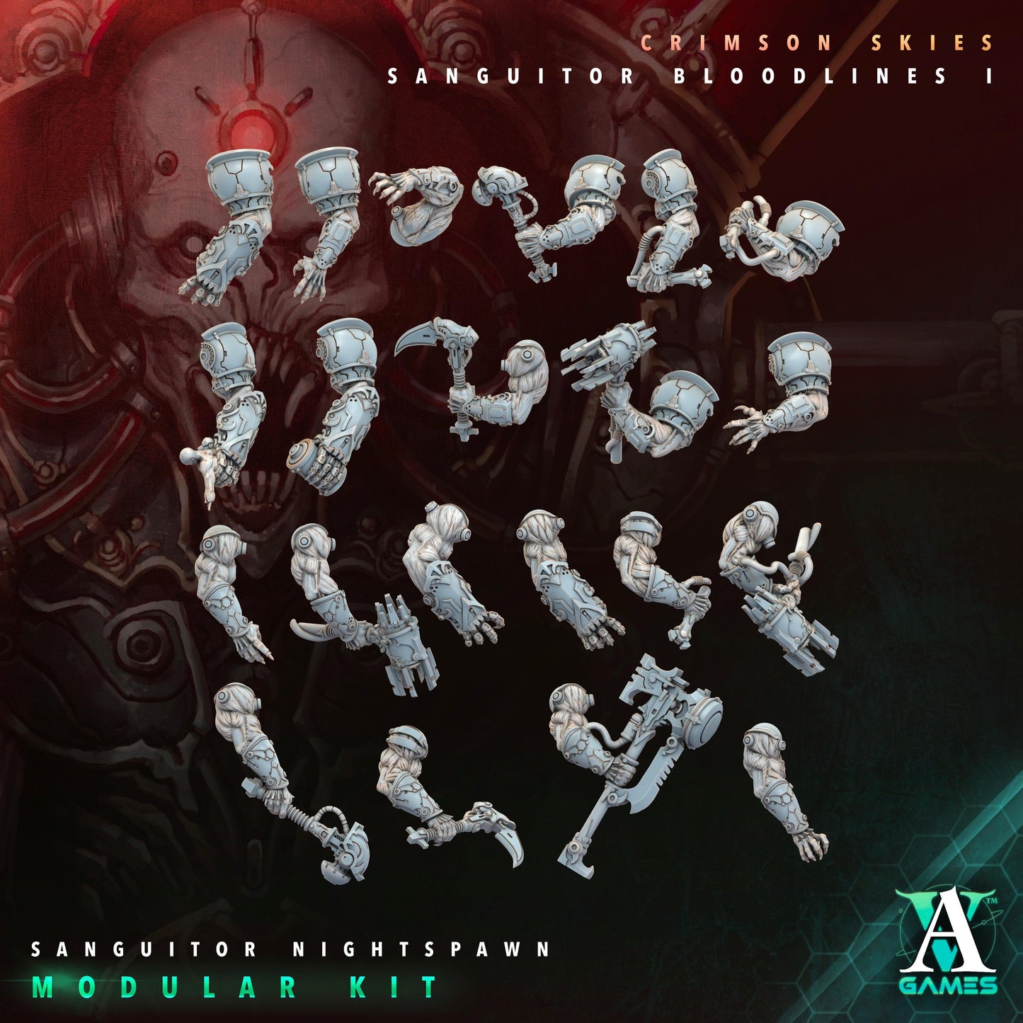 3D Printed Archvillain Games Sanguitor Nightspawn Crimson Skies - Sanguitor Bloodlines Bloodright - Anathema 28 32mm D&D - 3D Printing Boss 