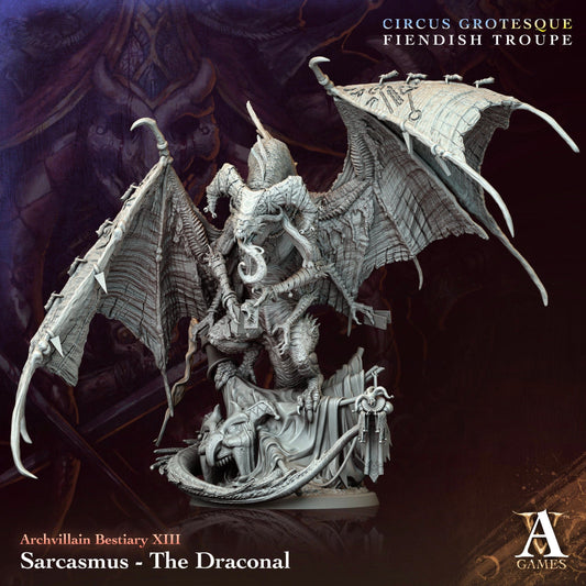 3D Printed Archvillain Games Sarcasmus The Draconal Archvillain Bestiary Vol XIII 28 32mm D&D - 3D Printing Boss 