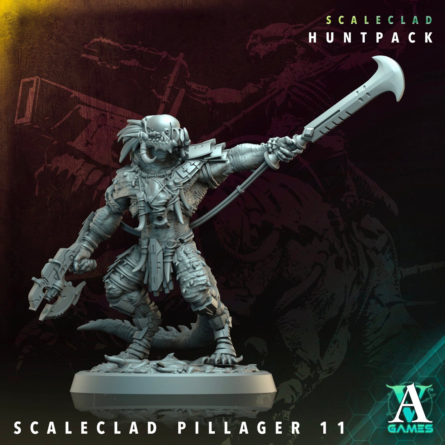 3D Printed Archvillain Games Scaleclad Pillager Scaleclad Huntpack 28 32mm D&D - 3D Printing Boss 
