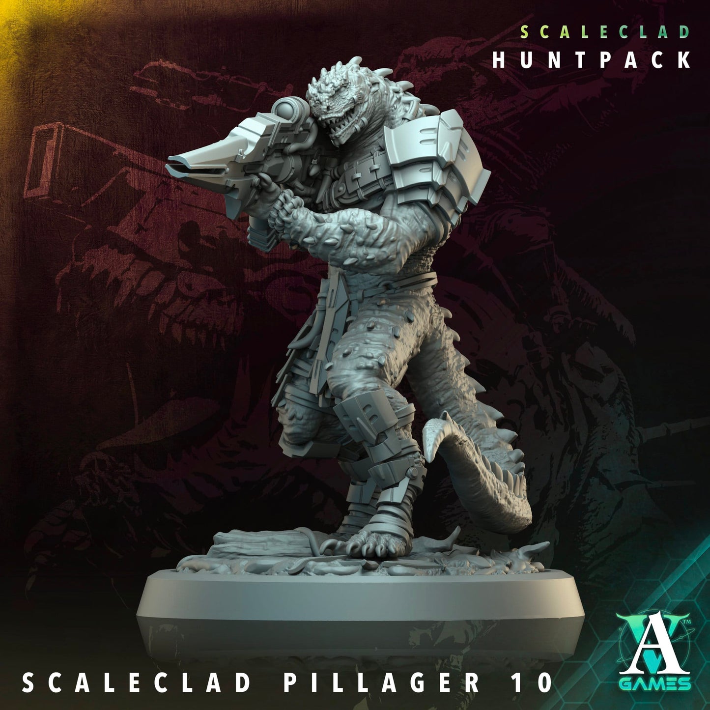 3D Printed Archvillain Games Scaleclad Pillager Scaleclad Huntpack 28 32mm D&D - 3D Printing Boss 