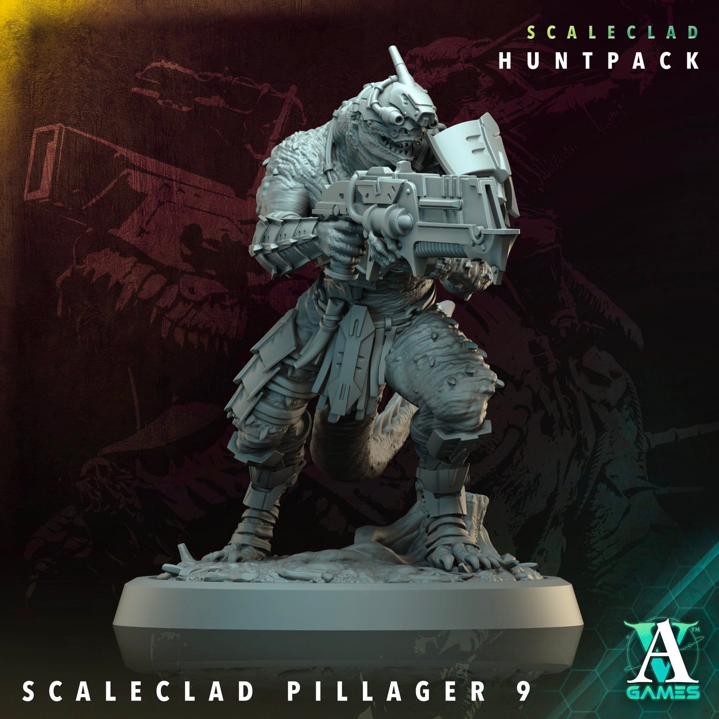 3D Printed Archvillain Games Scaleclad Pillager Scaleclad Huntpack 28 32mm D&D - 3D Printing Boss 