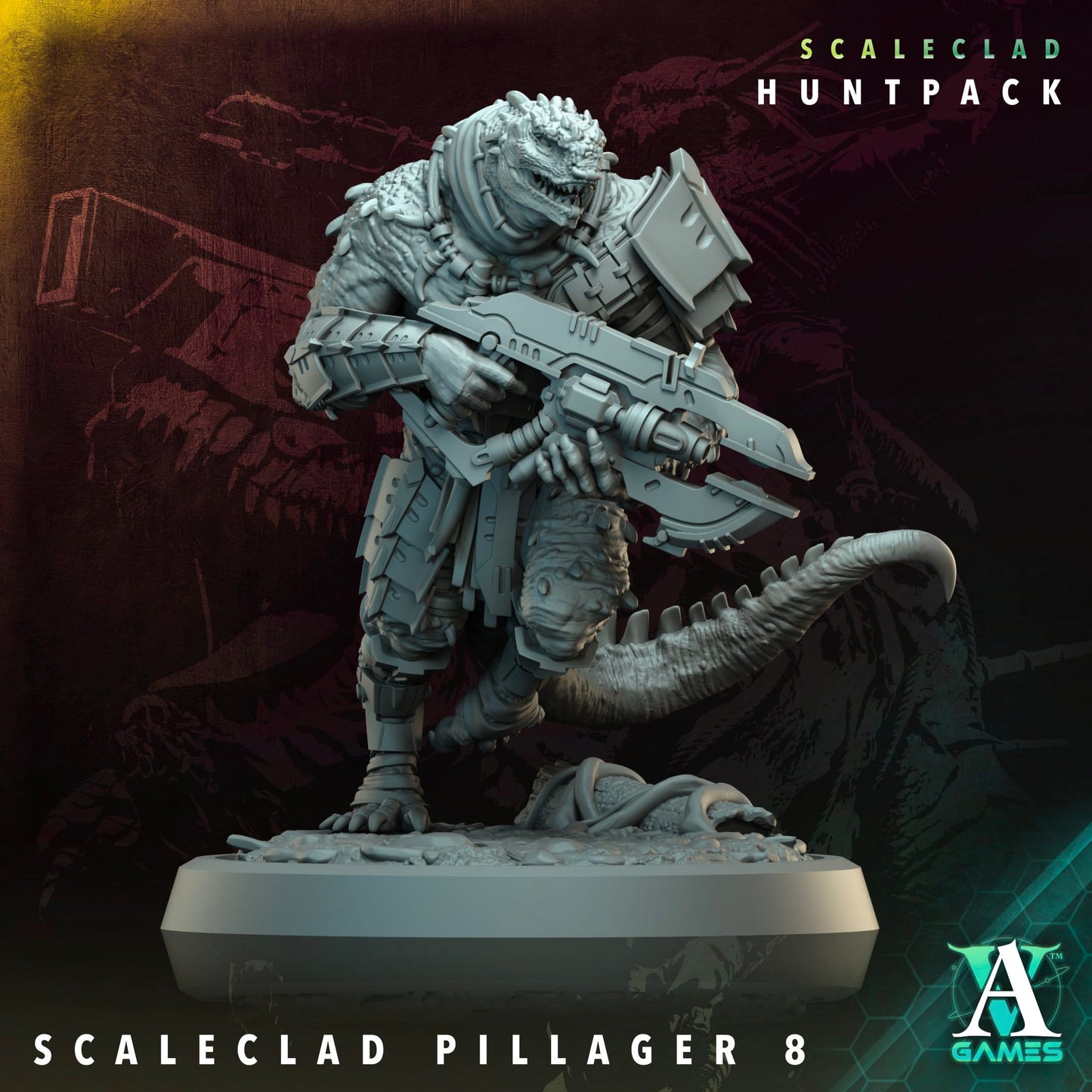 3D Printed Archvillain Games Scaleclad Pillager Scaleclad Huntpack 28 32mm D&D - 3D Printing Boss 