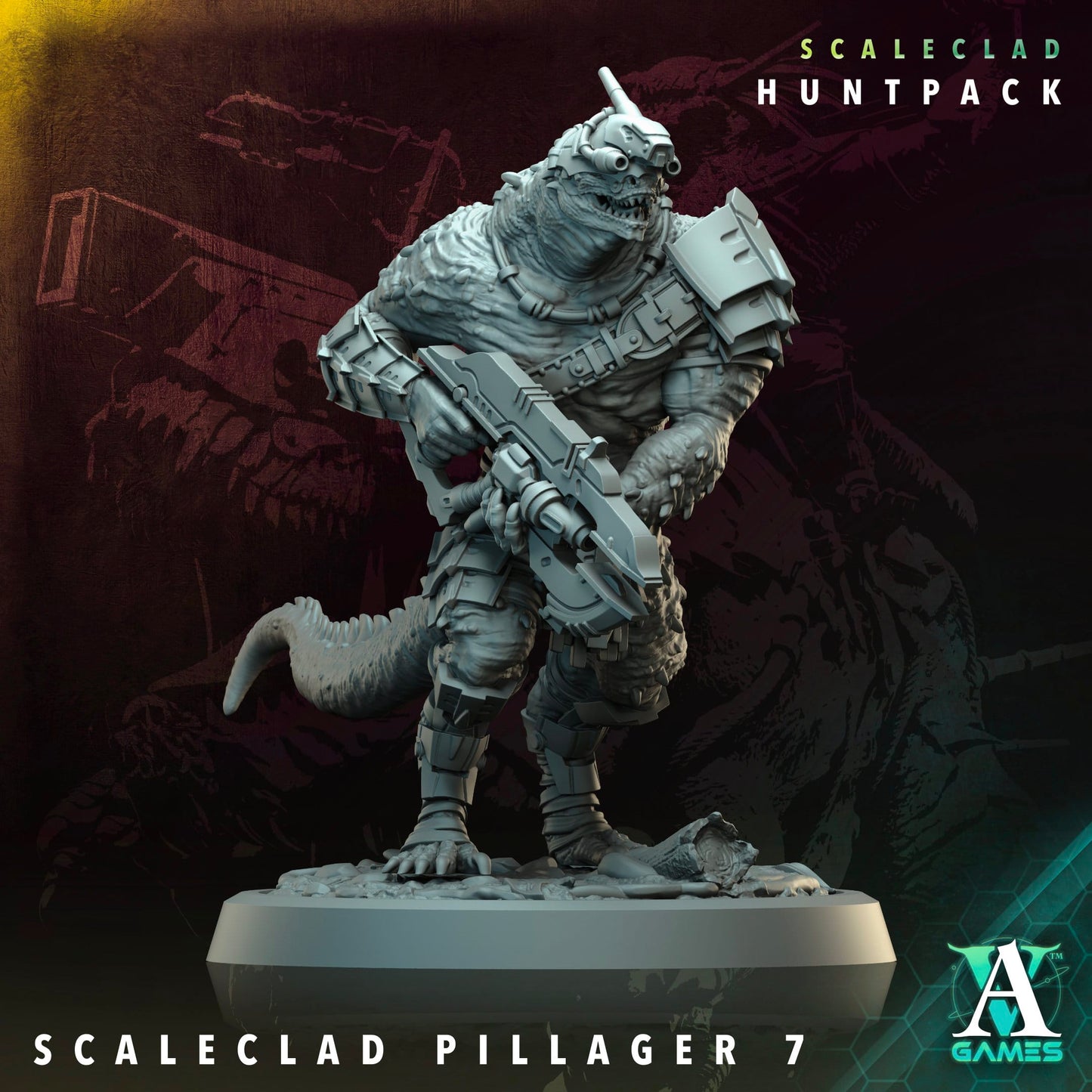 3D Printed Archvillain Games Scaleclad Pillager Scaleclad Huntpack 28 32mm D&D - 3D Printing Boss 