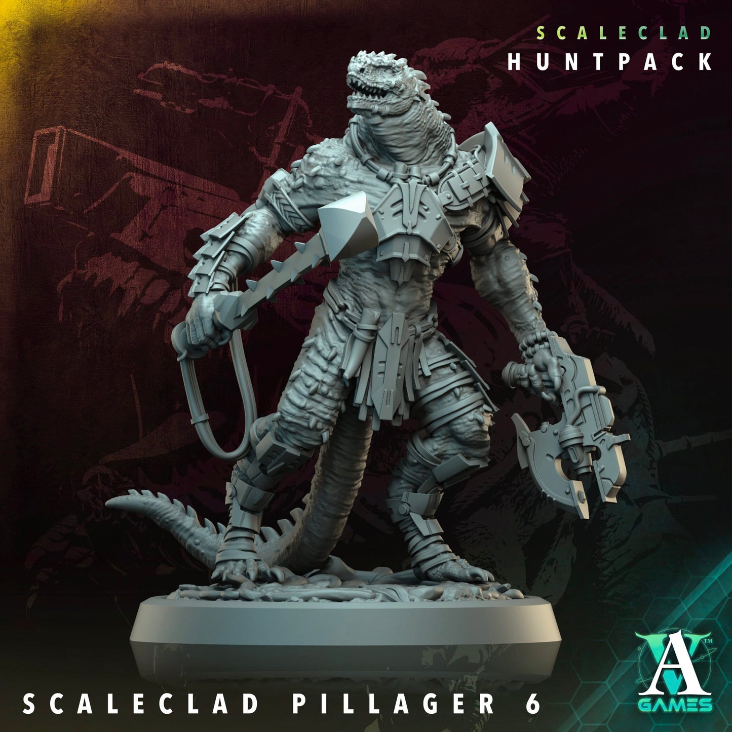 3D Printed Archvillain Games Scaleclad Pillager Scaleclad Huntpack 28 32mm D&D - 3D Printing Boss 