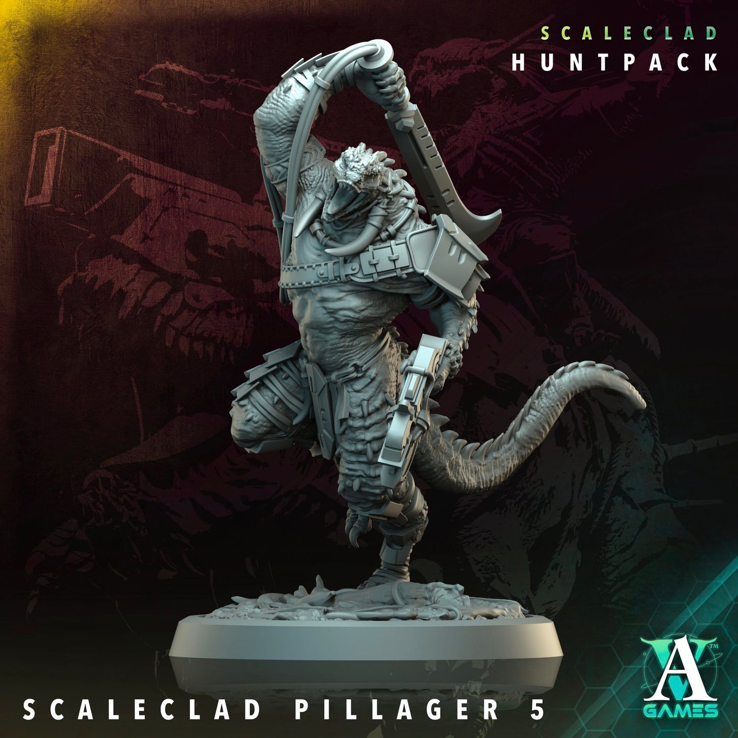 3D Printed Archvillain Games Scaleclad Pillager Scaleclad Huntpack 28 32mm D&D - 3D Printing Boss 