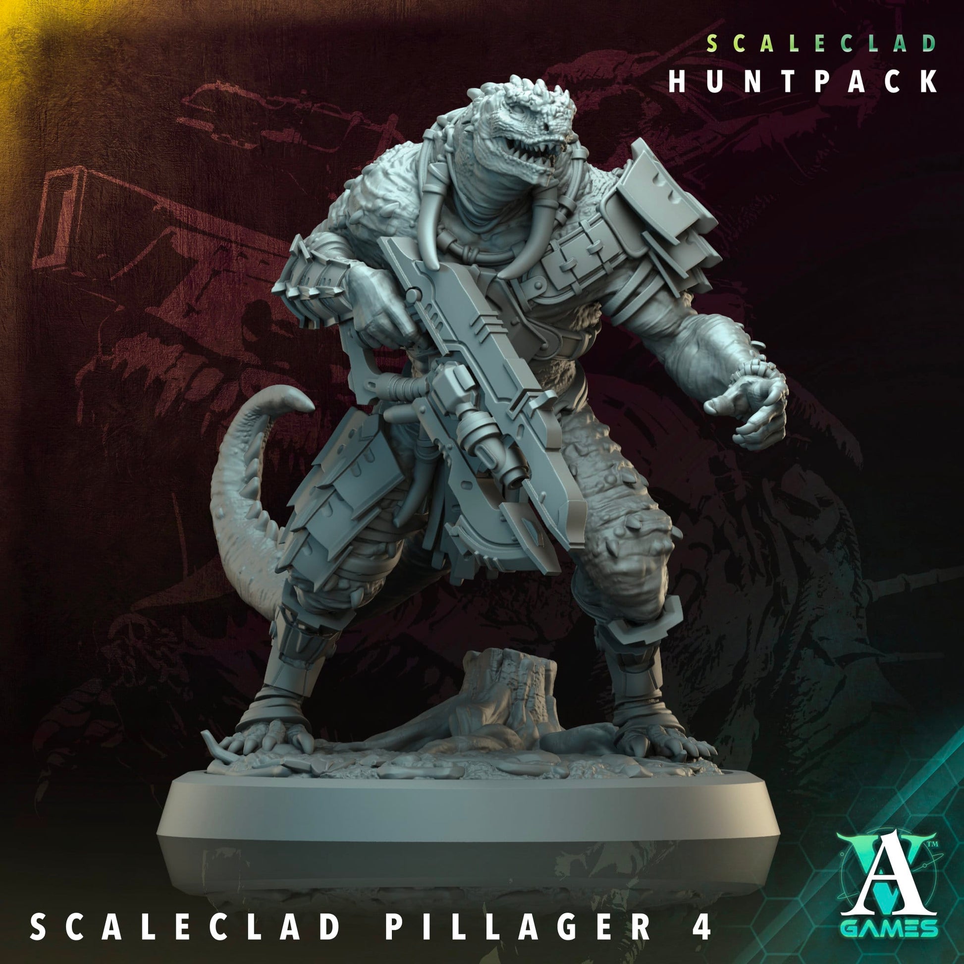 3D Printed Archvillain Games Scaleclad Pillager Scaleclad Huntpack 28 32mm D&D - 3D Printing Boss 