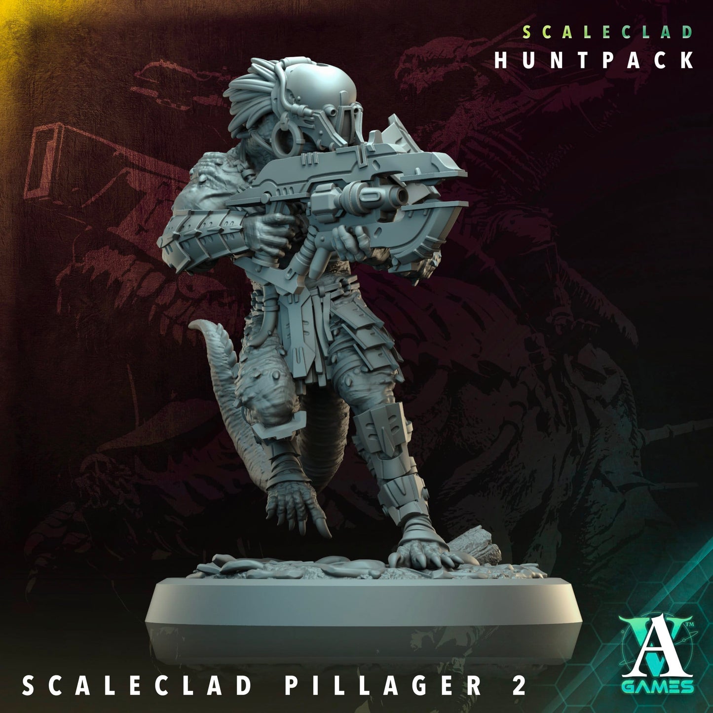 3D Printed Archvillain Games Scaleclad Pillager Scaleclad Huntpack 28 32mm D&D - 3D Printing Boss 