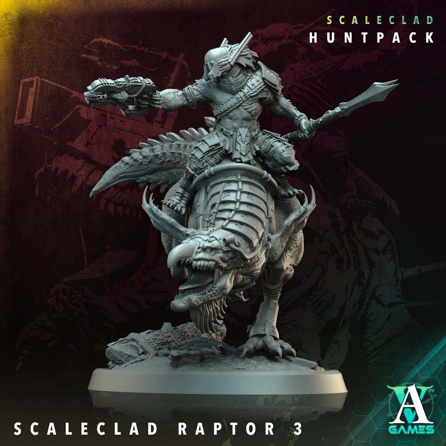 3D Printed Archvillain Games Scaleclad Raptor Scaleclad Huntpack 28 32mm D&D - 3D Printing Boss 