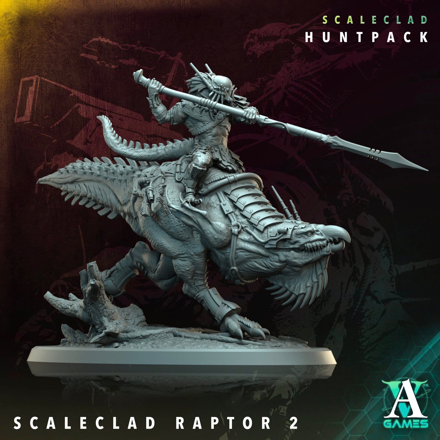 3D Printed Archvillain Games Scaleclad Raptor Scaleclad Huntpack 28 32mm D&D - 3D Printing Boss 