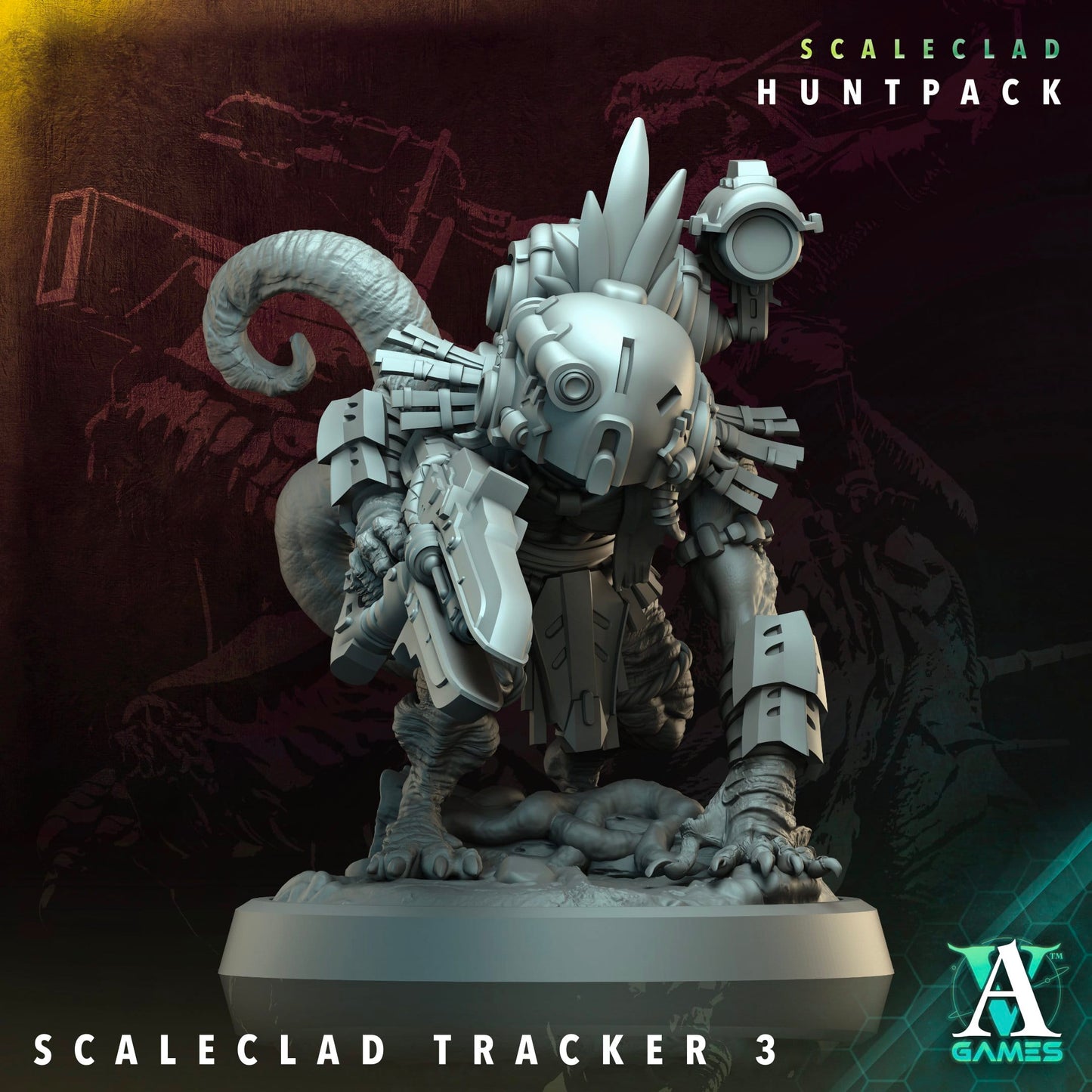 3D Printed Archvillain Games Scaleclad Tracker Scaleclad Huntpack 28 32mm D&D - 3D Printing Boss 