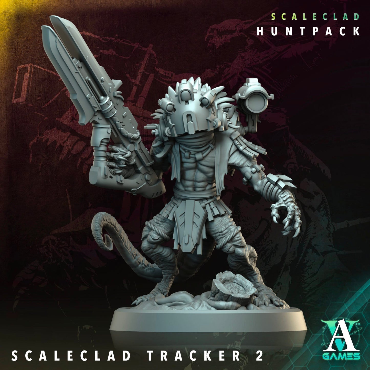 3D Printed Archvillain Games Scaleclad Tracker Scaleclad Huntpack 28 32mm D&D - 3D Printing Boss 