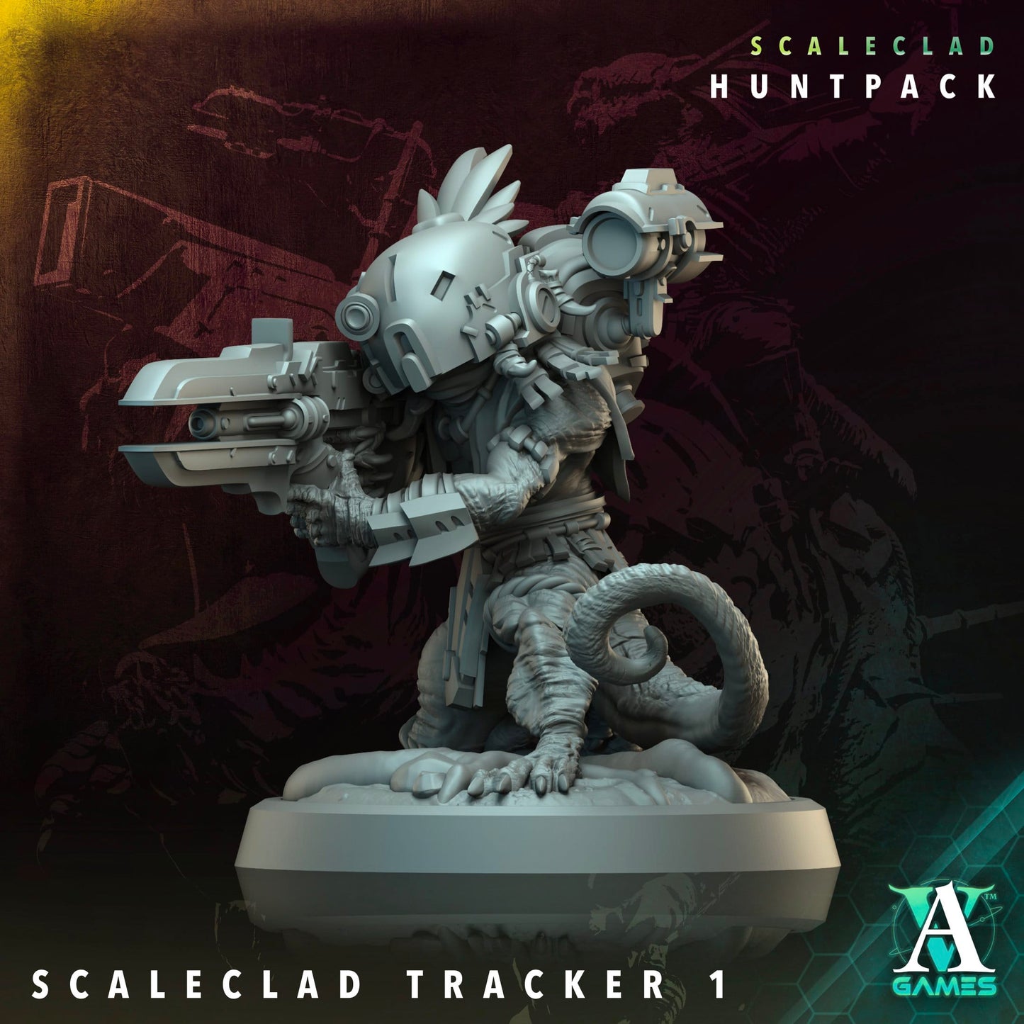 3D Printed Archvillain Games Scaleclad Tracker Scaleclad Huntpack 28 32mm D&D - 3D Printing Boss 