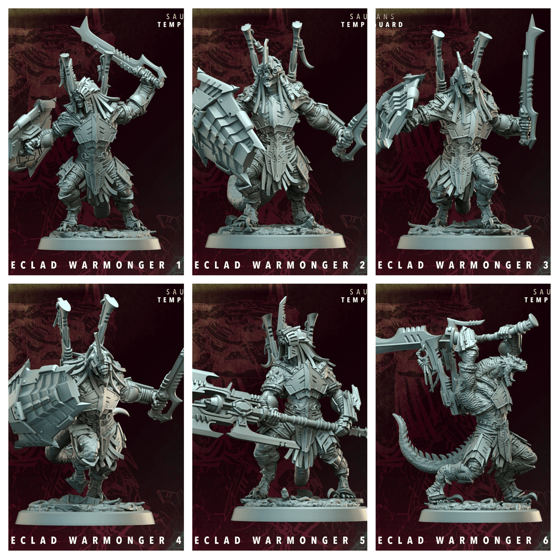 3D Printed Archvillain Games Scaleclad Warmonger - Saurians Templeguard 28 32mm D&D - 3D Printing Boss 