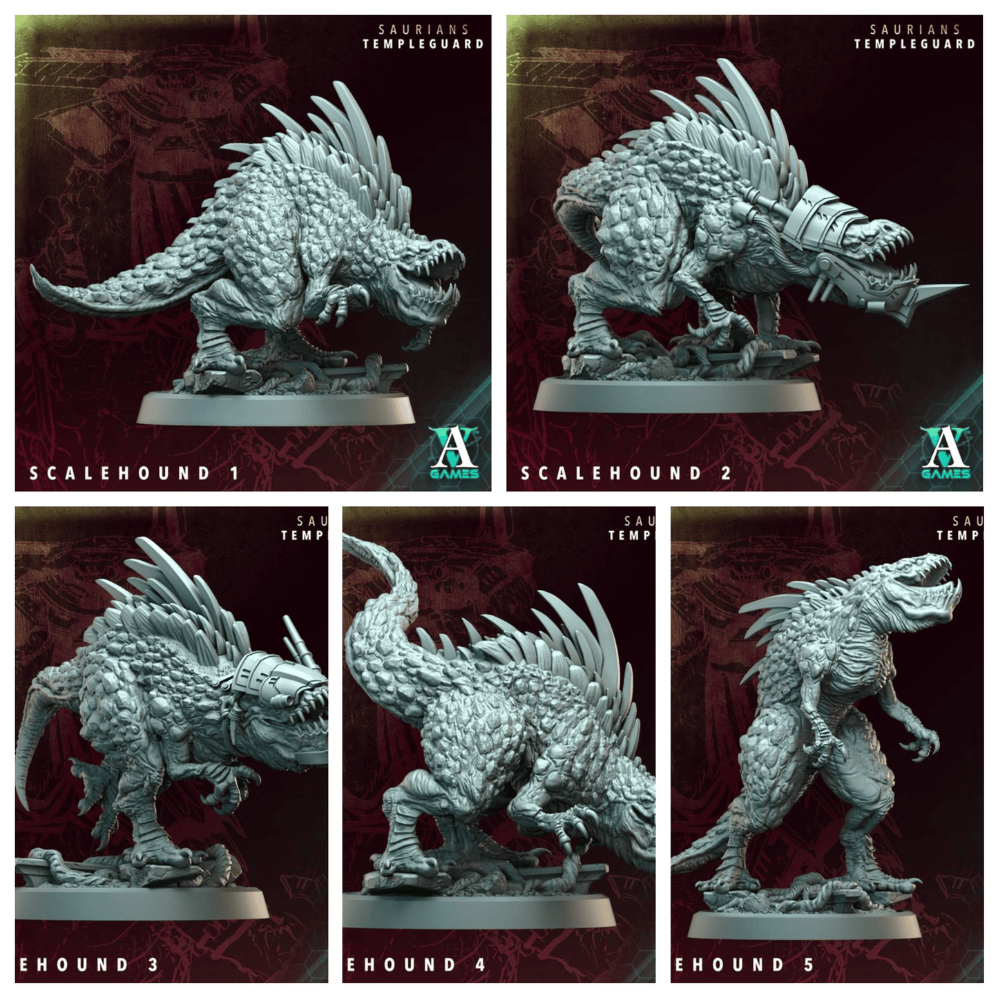 3D Printed Archvillain Games Scalehound - Saurians Templeguard 28 32mm D&D - 3D Printing Boss 