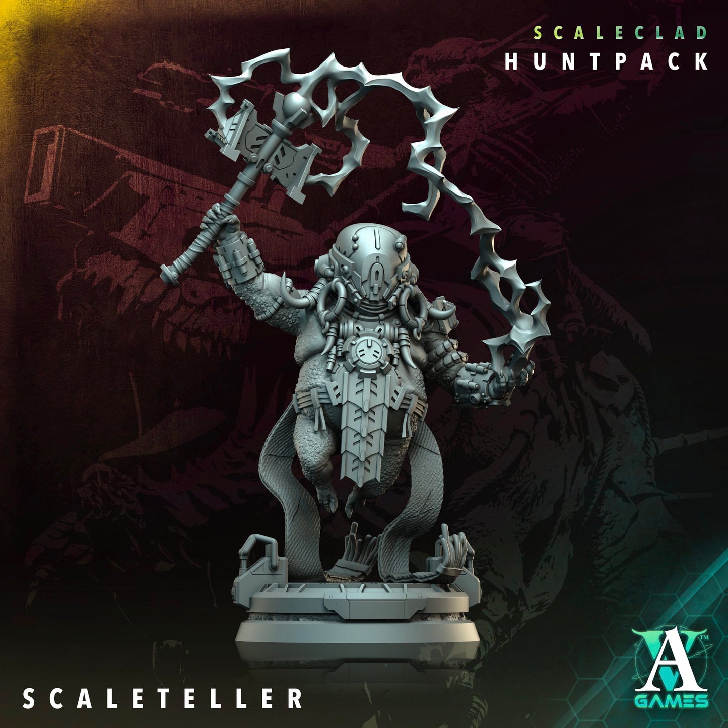 3D Printed Archvillain Games Scaleteller Scaleclad Huntpack 28 32mm D&D - 3D Printing Boss 