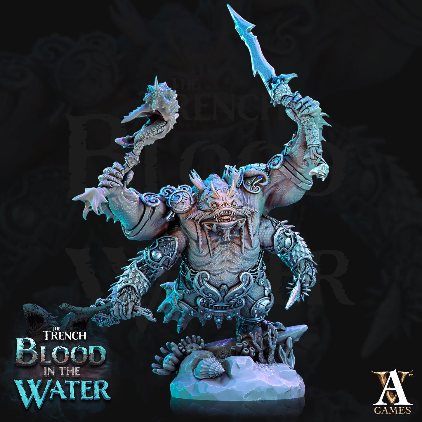 3D Printed Archvillain Games Shakarkha Juggernauts The Trench Blood In the Water 28 32mm D&D - 3D Printing Boss 