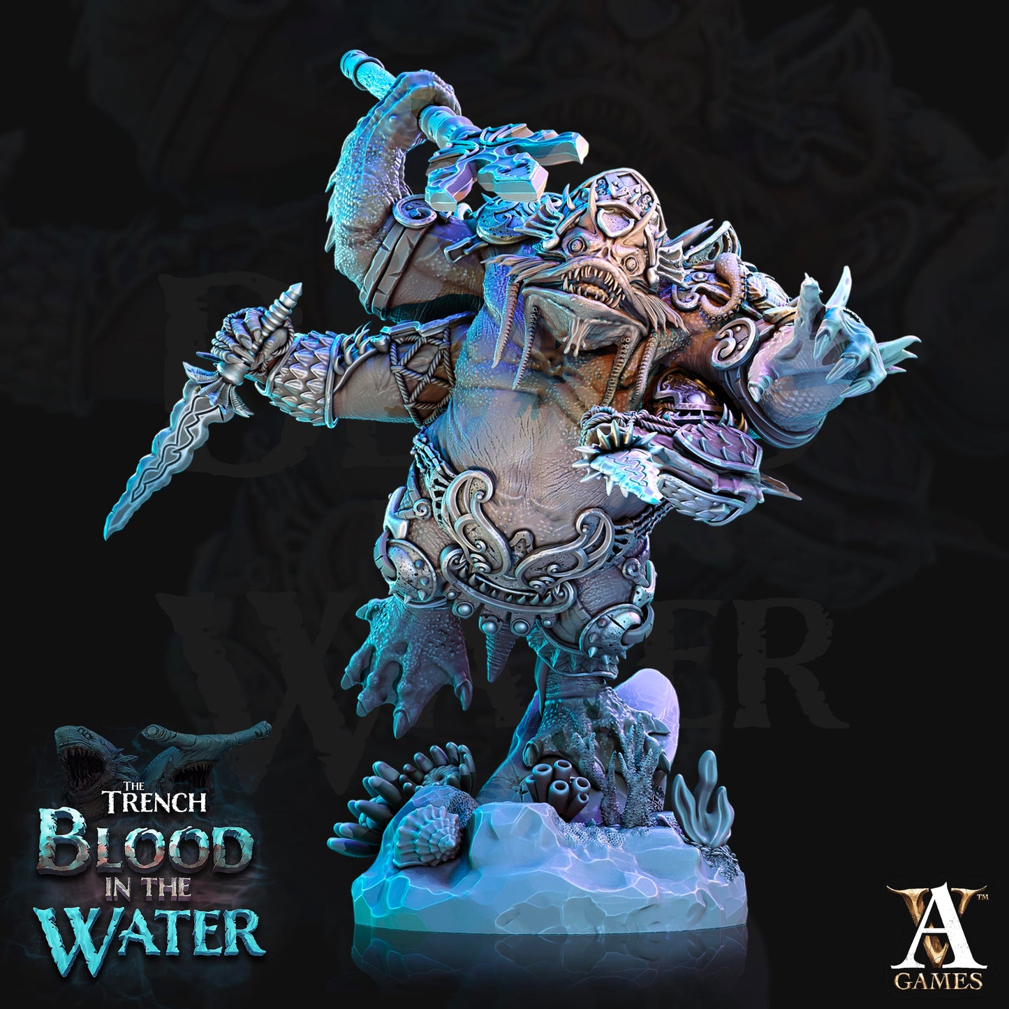 3D Printed Archvillain Games Shakarkha Juggernauts The Trench Blood In the Water 28 32mm D&D - 3D Printing Boss 