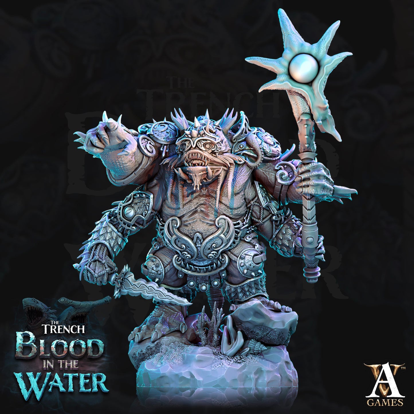 3D Printed Archvillain Games Shakarkha Juggernauts The Trench Blood In the Water 28 32mm D&D - 3D Printing Boss 