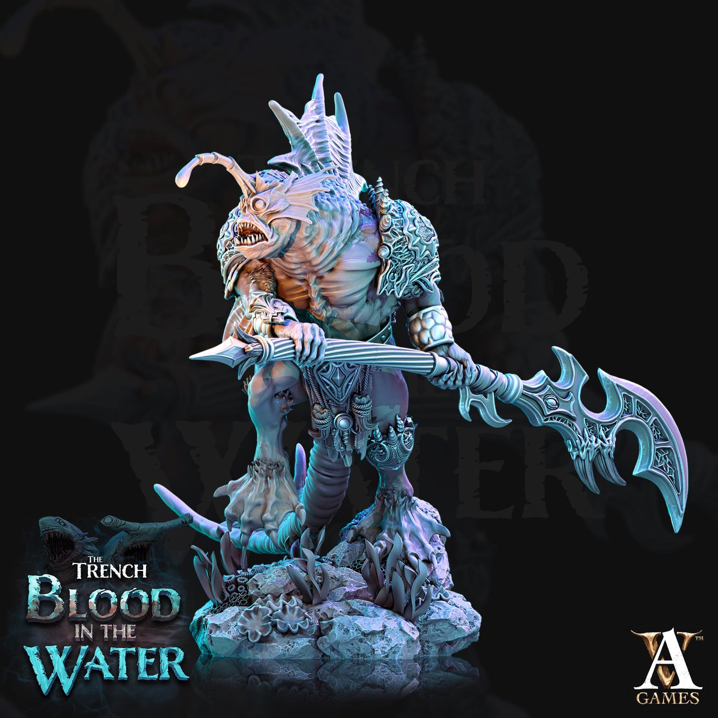3D Printed Archvillain Games Shakarkha Seadevils The Trench Blood In the Water 28 32mm D&D - 3D Printing Boss 