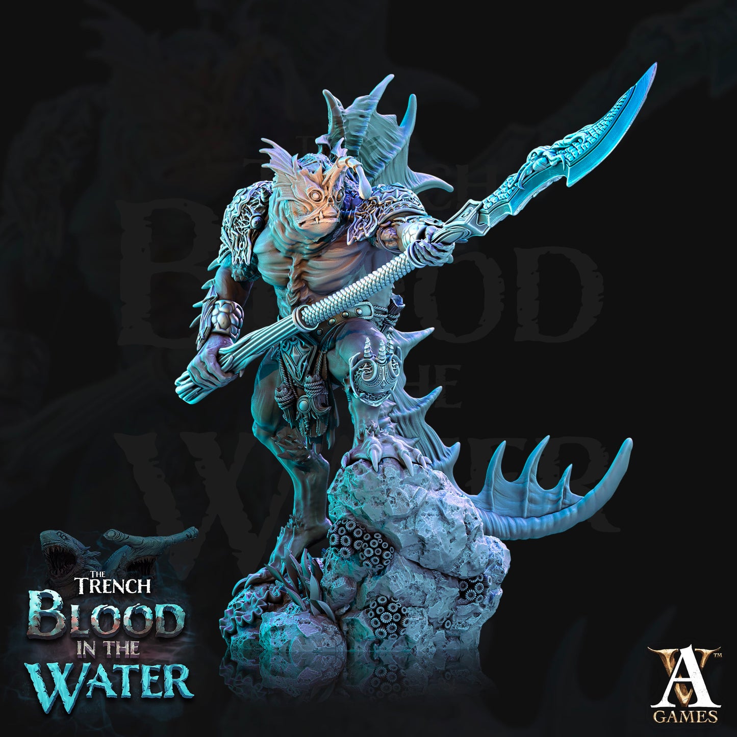3D Printed Archvillain Games Shakarkha Seadevils The Trench Blood In the Water 28 32mm D&D - 3D Printing Boss 
