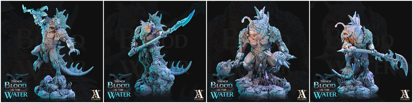3D Printed Archvillain Games Shakarkha Seadevils The Trench Blood In the Water 28 32mm D&D - 3D Printing Boss 