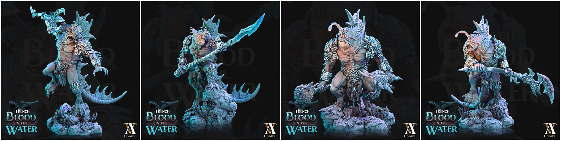 3D Printed Archvillain Games Shakarkha Seadevils The Trench Blood In the Water 28 32mm D&D - 3D Printing Boss 