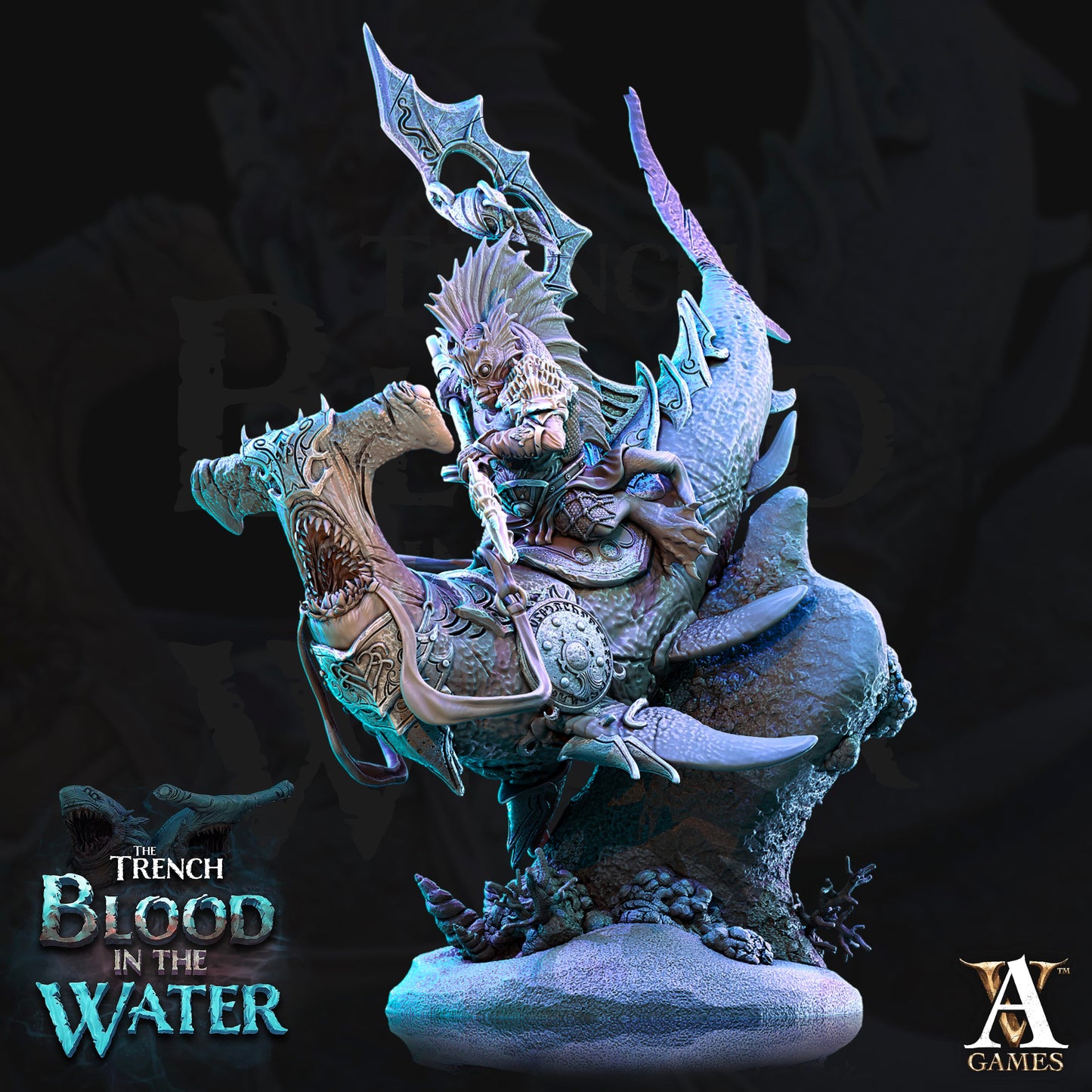 3D Printed Archvillain Games Shakarkha Sharktamers The Trench Blood In the Water 28 32mm D&D - 3D Printing Boss 