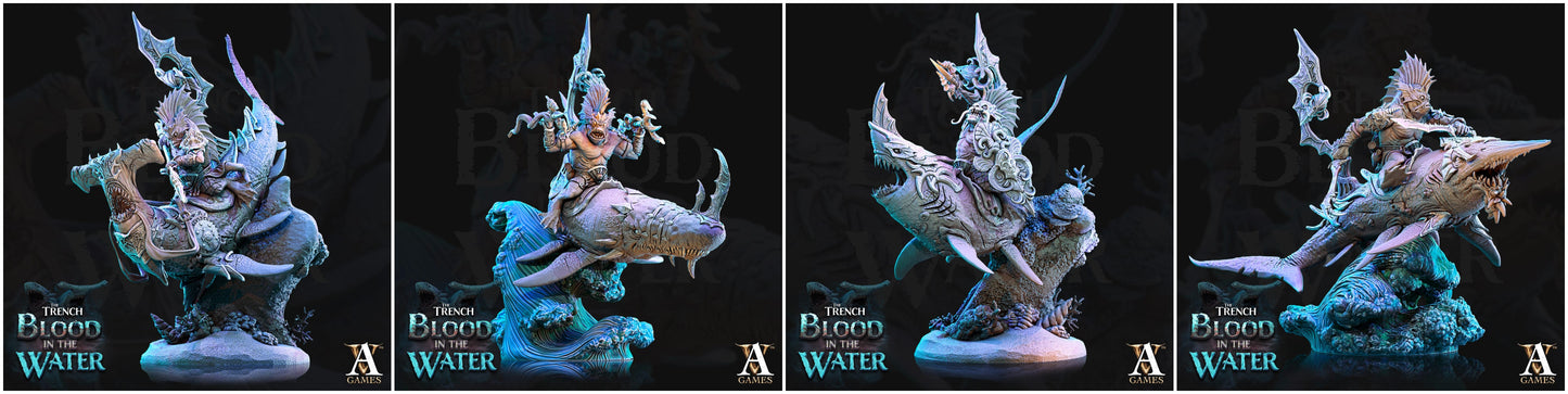 3D Printed Archvillain Games Shakarkha Sharktamers The Trench Blood In the Water 28 32mm D&D - 3D Printing Boss 
