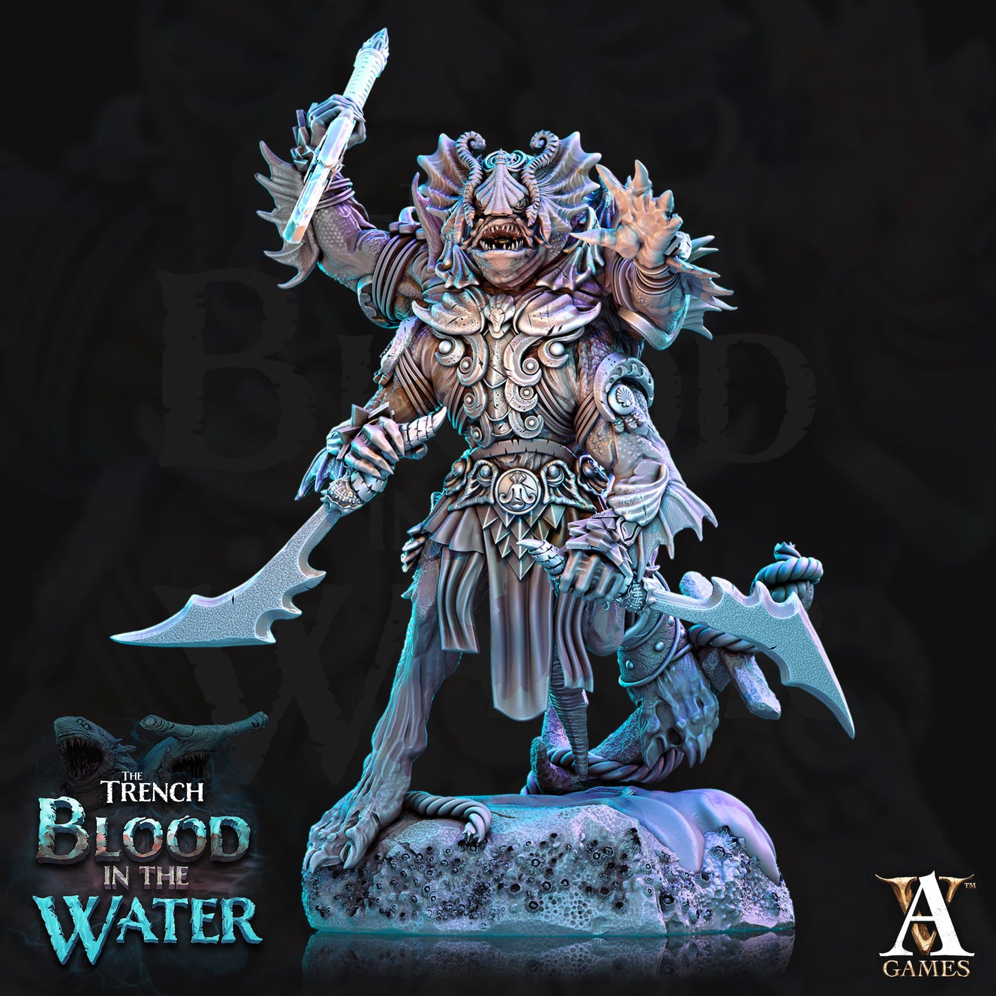 3D Printed Archvillain Games Shakarkha Tidebringers The Trench Blood In the Water 28 32mm D&D - 3D Printing Boss 