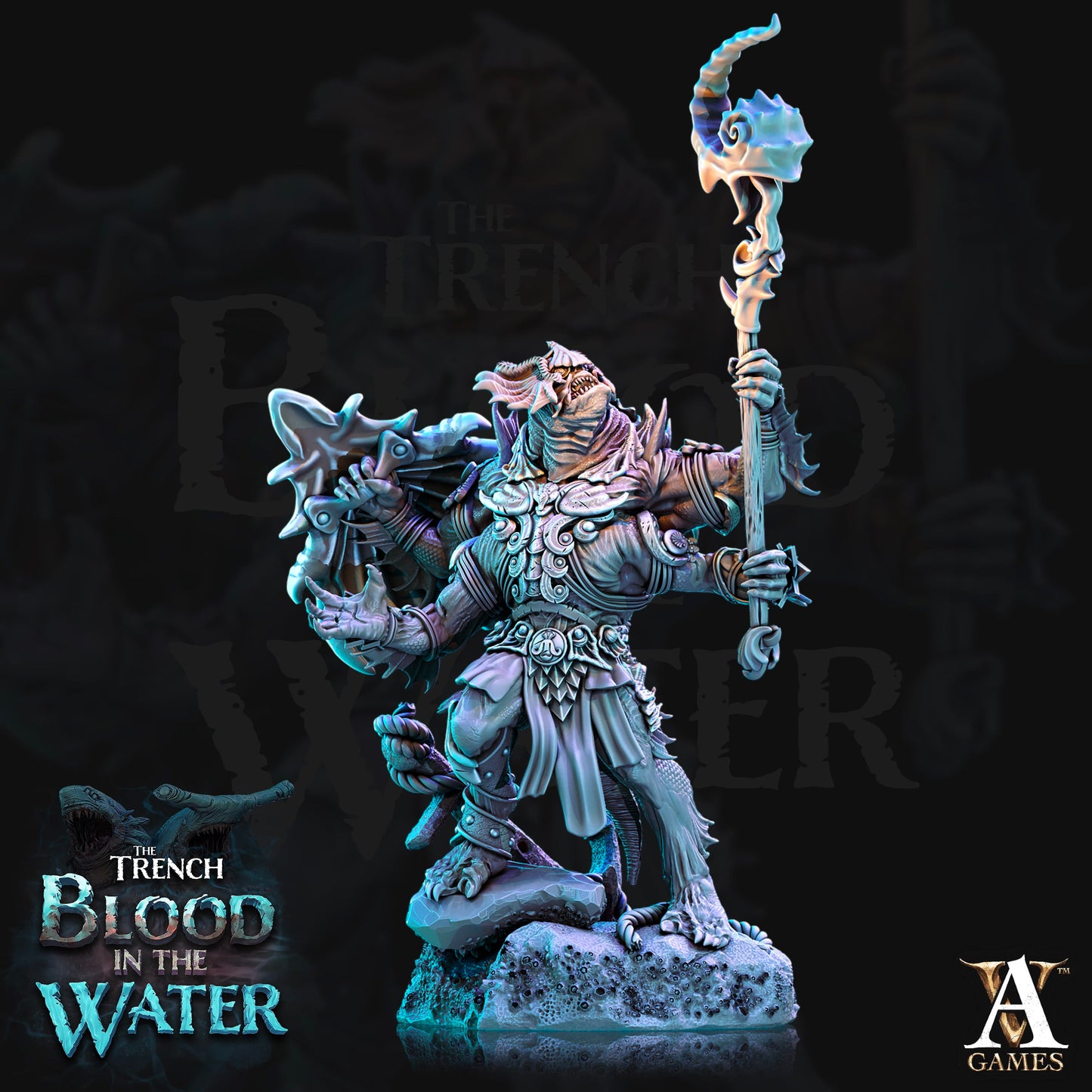 3D Printed Archvillain Games Shakarkha Tidebringers The Trench Blood In the Water 28 32mm D&D - 3D Printing Boss 