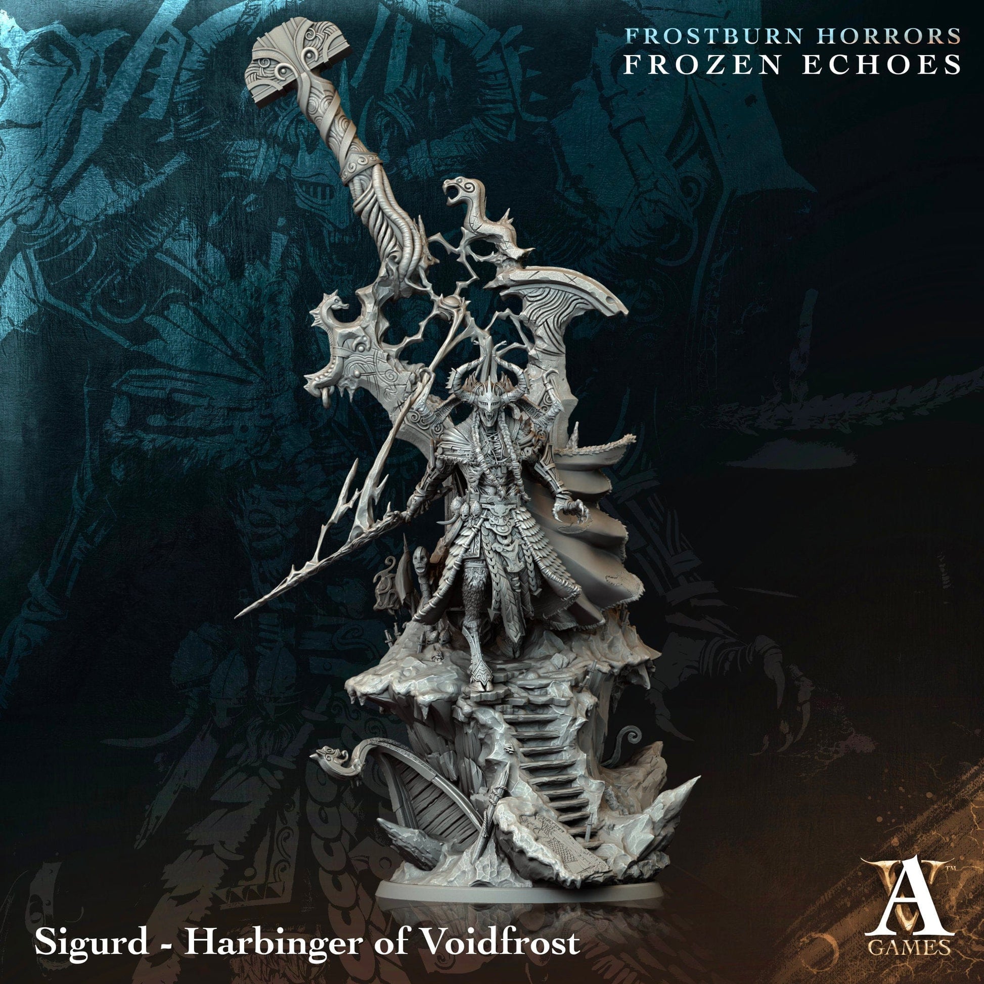 3D Printed Archvillain Games Sigurd Harbinger of Voidfrost Frostburn Horrors Frozen Echoes 28 32mm D&D - 3D Printing Boss 