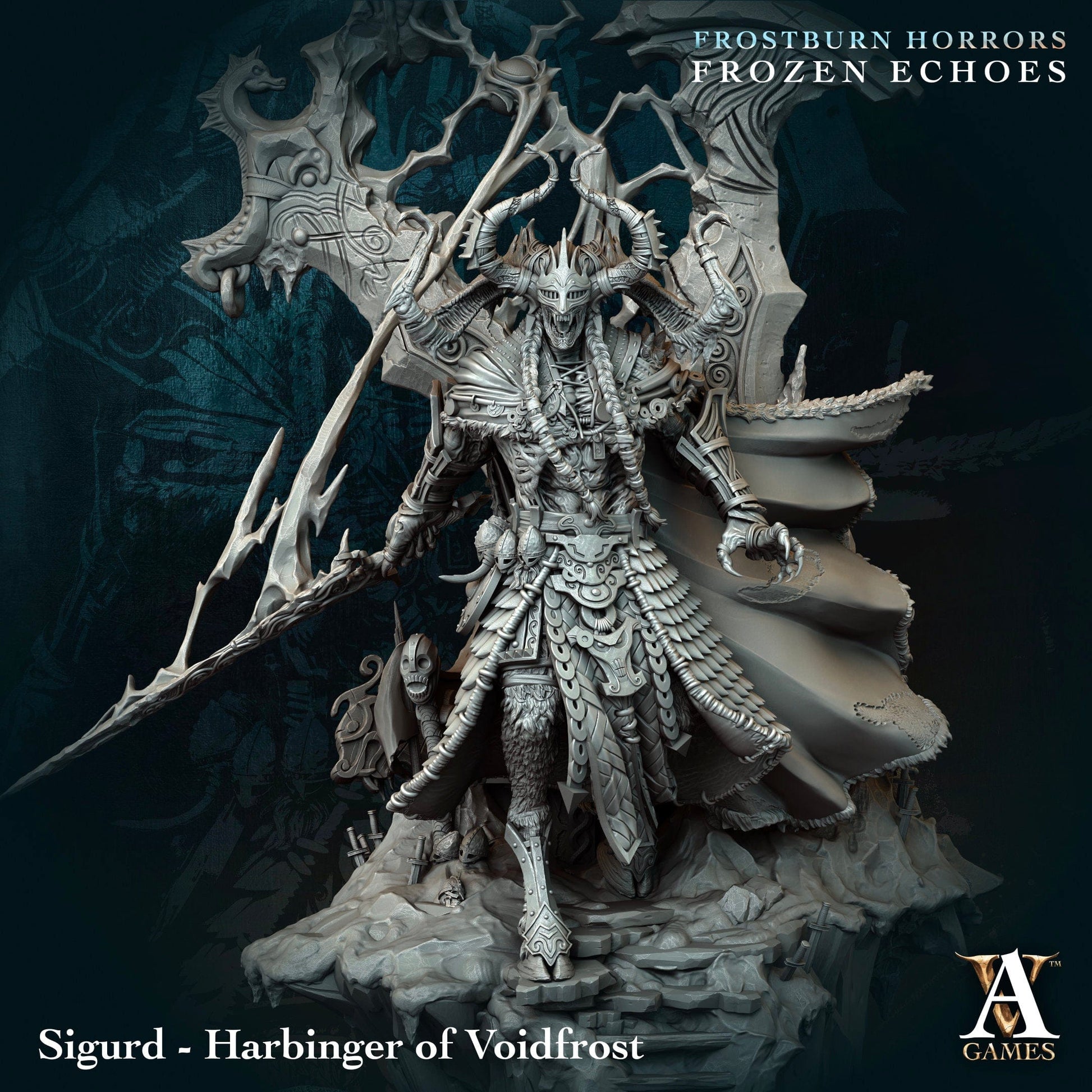 3D Printed Archvillain Games Sigurd Harbinger of Voidfrost Frostburn Horrors Frozen Echoes 28 32mm D&D - 3D Printing Boss 