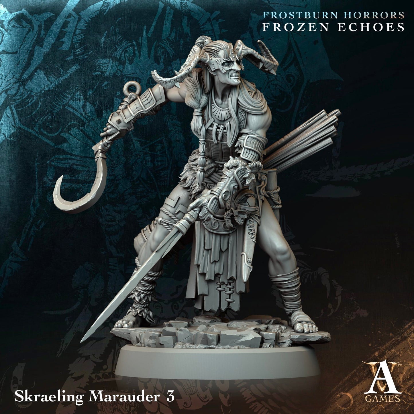 3D Printed Archvillain Games Skraeling Marauder Frostburn Horrors Frozen Echoes 28 32mm D&D - 3D Printing Boss 