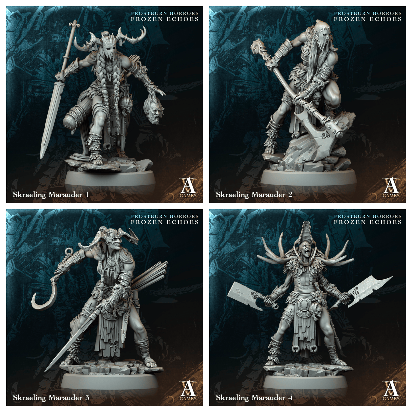 3D Printed Archvillain Games Skraeling Marauder Frostburn Horrors Frozen Echoes 28 32mm D&D - 3D Printing Boss 
