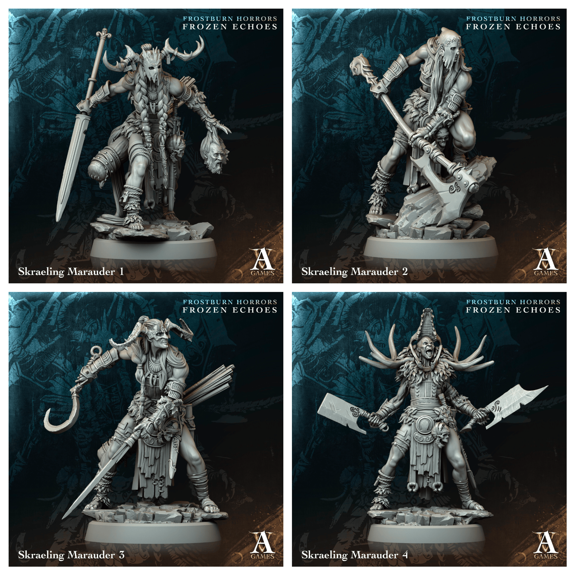 3D Printed Archvillain Games Skraeling Marauder Frostburn Horrors Frozen Echoes 28 32mm D&D - 3D Printing Boss 
