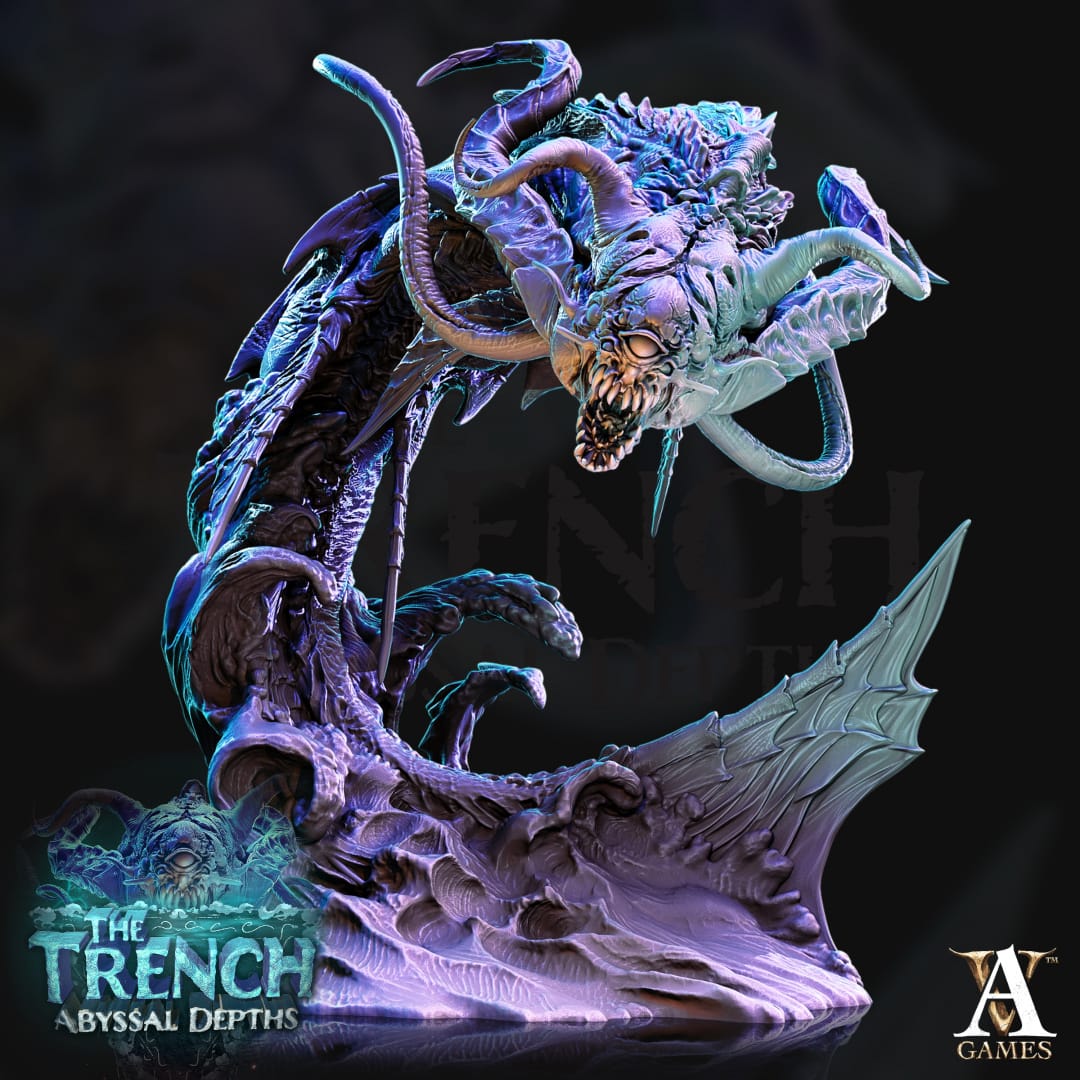 3D Printed Archvillain Games Slaudrul the Aboleth The Trench Abyssal Depths 28 32mm D&D - 3D Printing Boss 