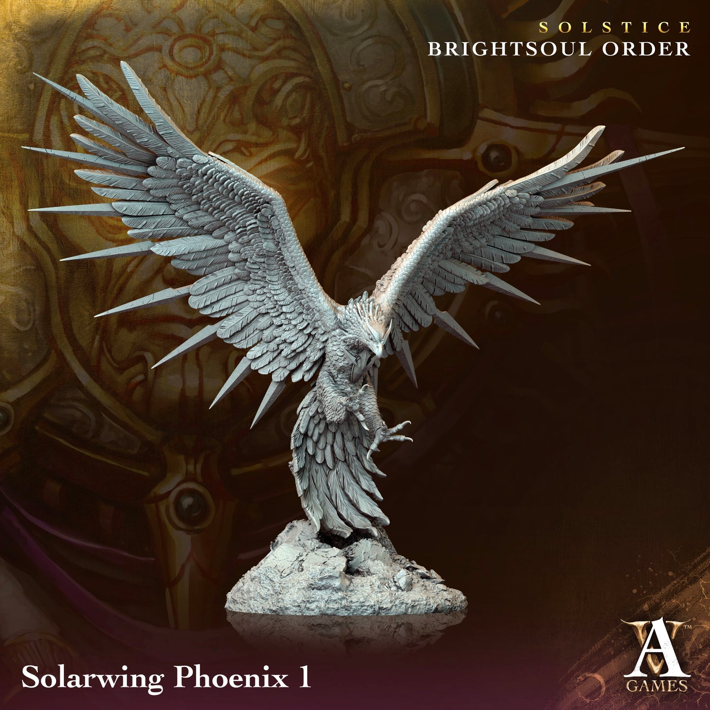 3D Printed Archvillain Games Solarwing Phoenix Solstice Ray of Sol Myr 28 32mm D&D - 3D Printing Boss 