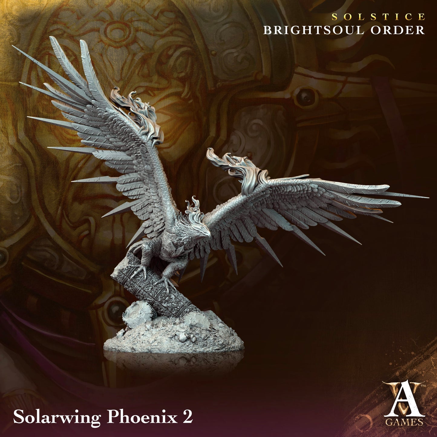 3D Printed Archvillain Games Solarwing Phoenix Solstice Ray of Sol Myr 28 32mm D&D - 3D Printing Boss 