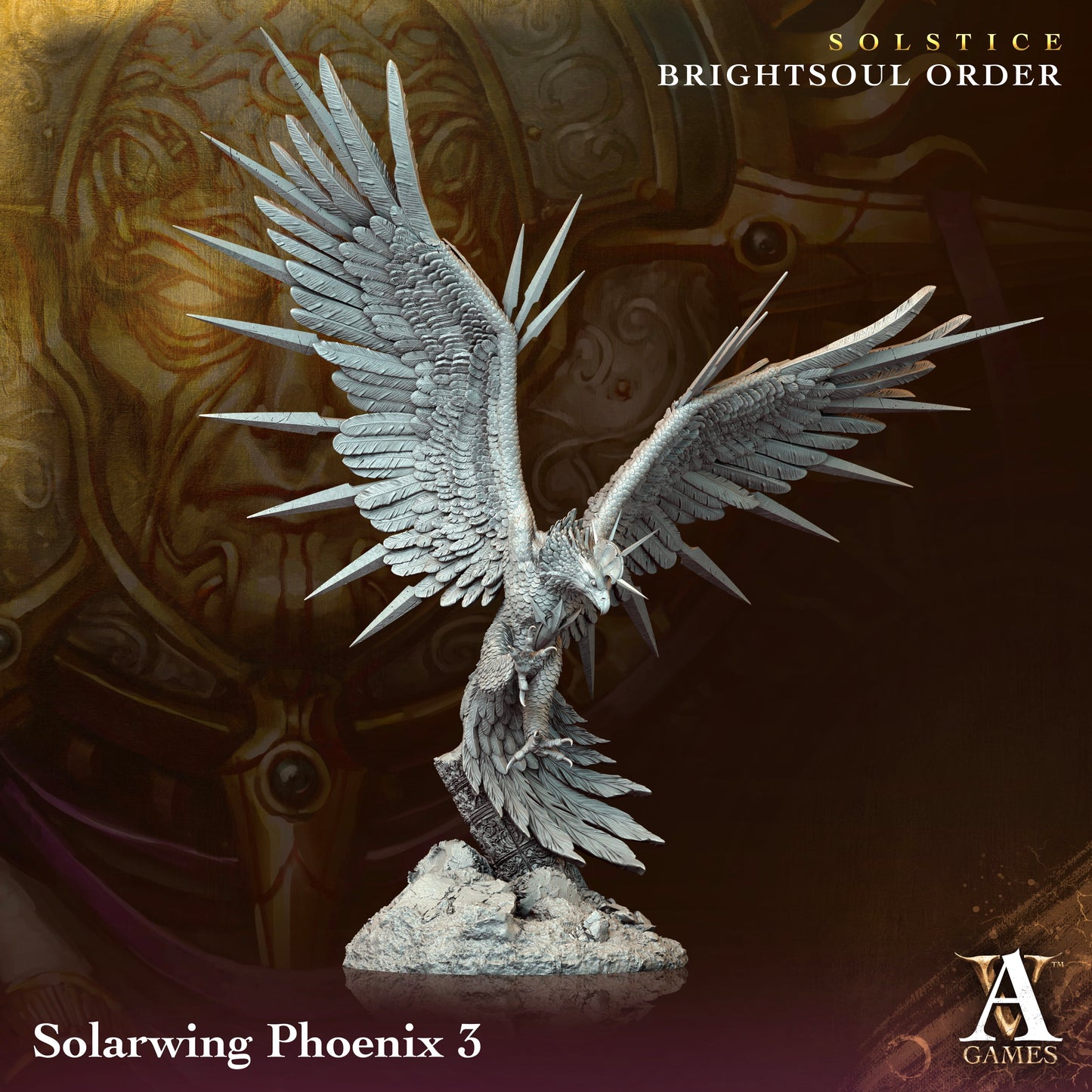 3D Printed Archvillain Games Solarwing Phoenix Solstice Ray of Sol Myr 28 32mm D&D - 3D Printing Boss 