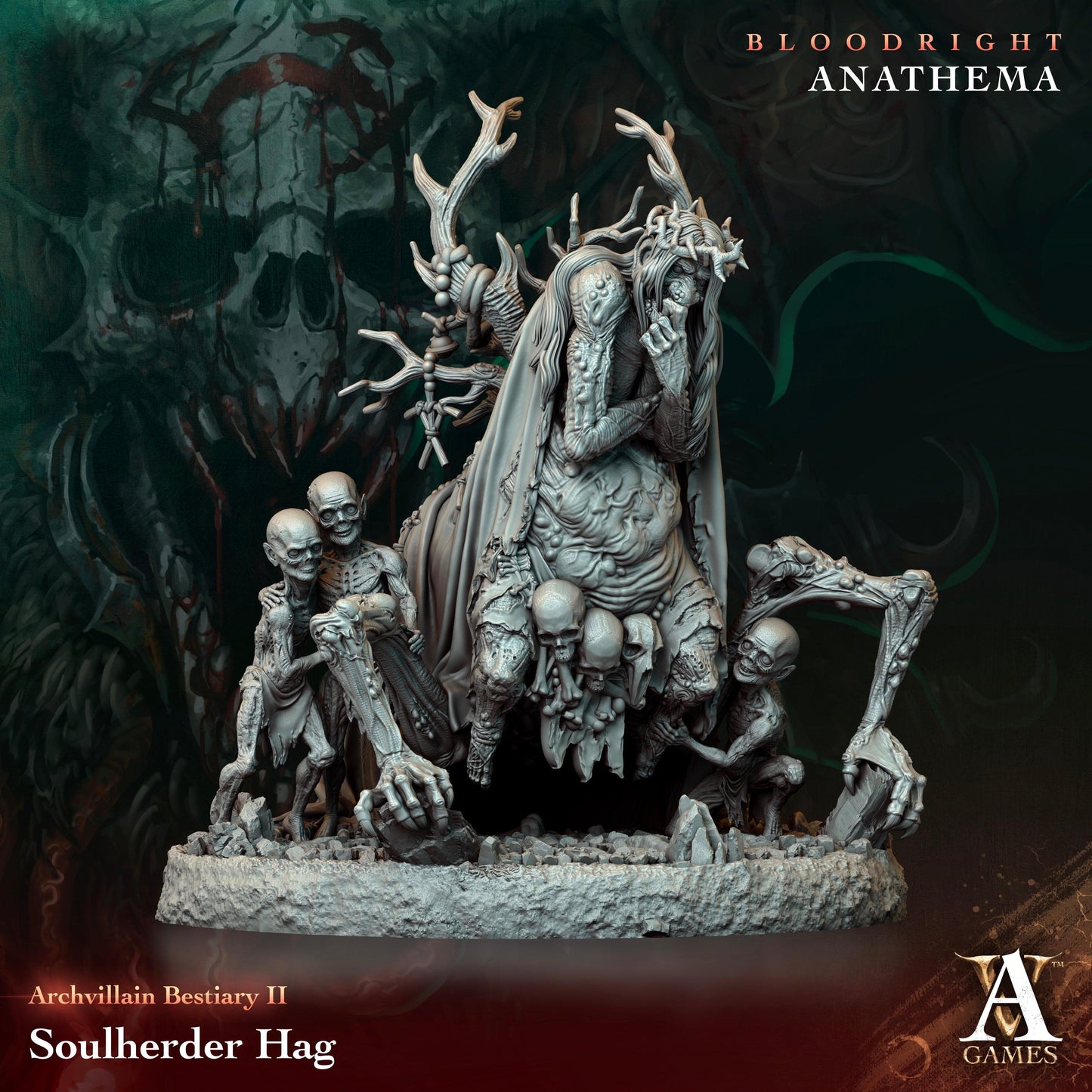 3D Printed Archvillain Games Soulherder Hag Archvillain Bestiary Vol. II 28 32mm D&D - 3D Printing Boss 