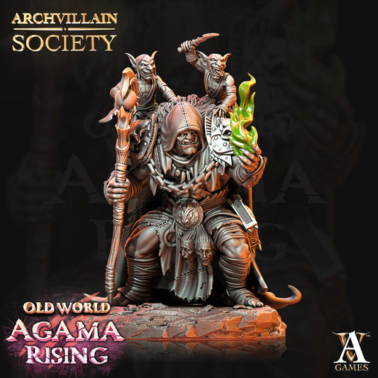 3D Printed Archvillain Games - Spoguk Orc Warlock 28mm 32mm D&D - 3D Printing Boss 