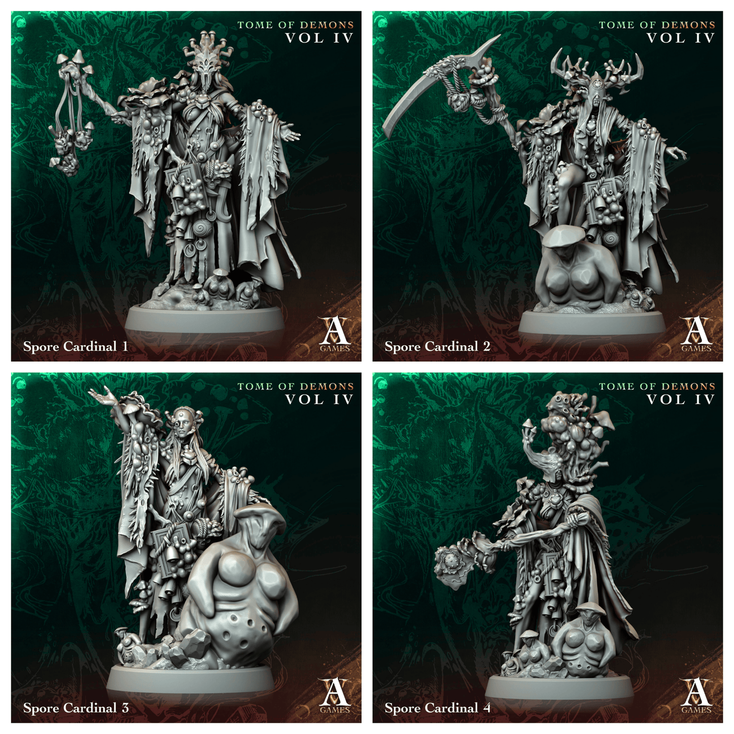 3D Printed Archvillain Games Spore Cardinal Tome of Demons Vol IV 28 32mm D&D - 3D Printing Boss 