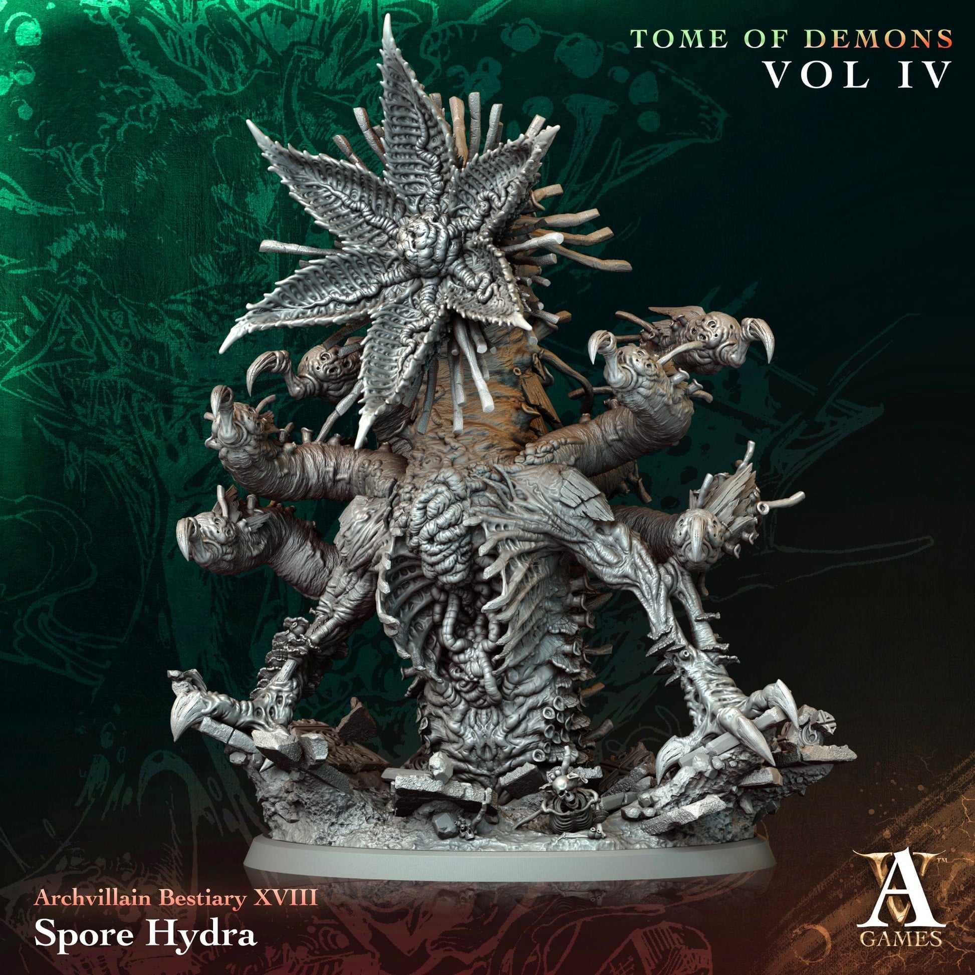3D Printed Archvillain Games Spore Hydra Archvillain Bestiary Vol. XVIII 28 32mm D&D - 3D Printing Boss 