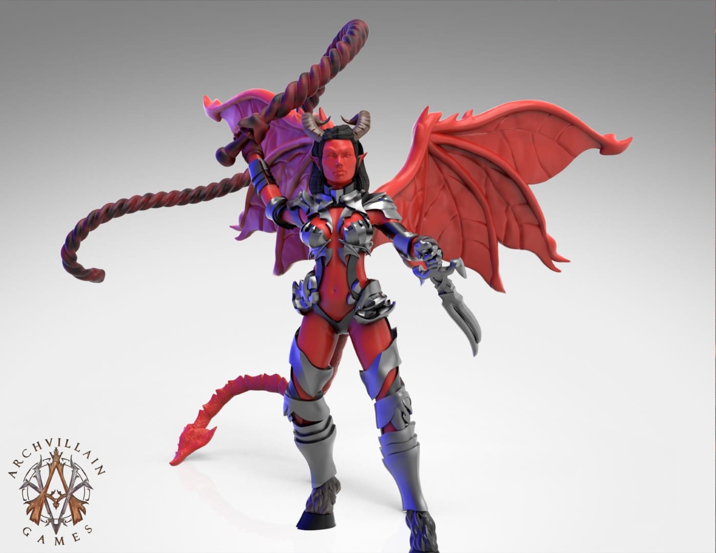 3D Printed Archvillain Games Succubus - Succubi Mistresses of Despair 28mm 32mm D&D - 3D Printing Boss 