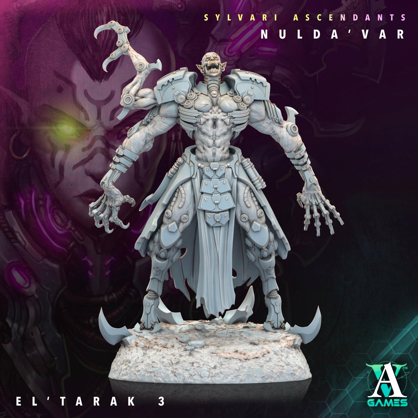 3D Printed Archvillain Games Sylvari Ascendants - Nulda Var El Tarak 28 32mm D&D - 3D Printing Boss 