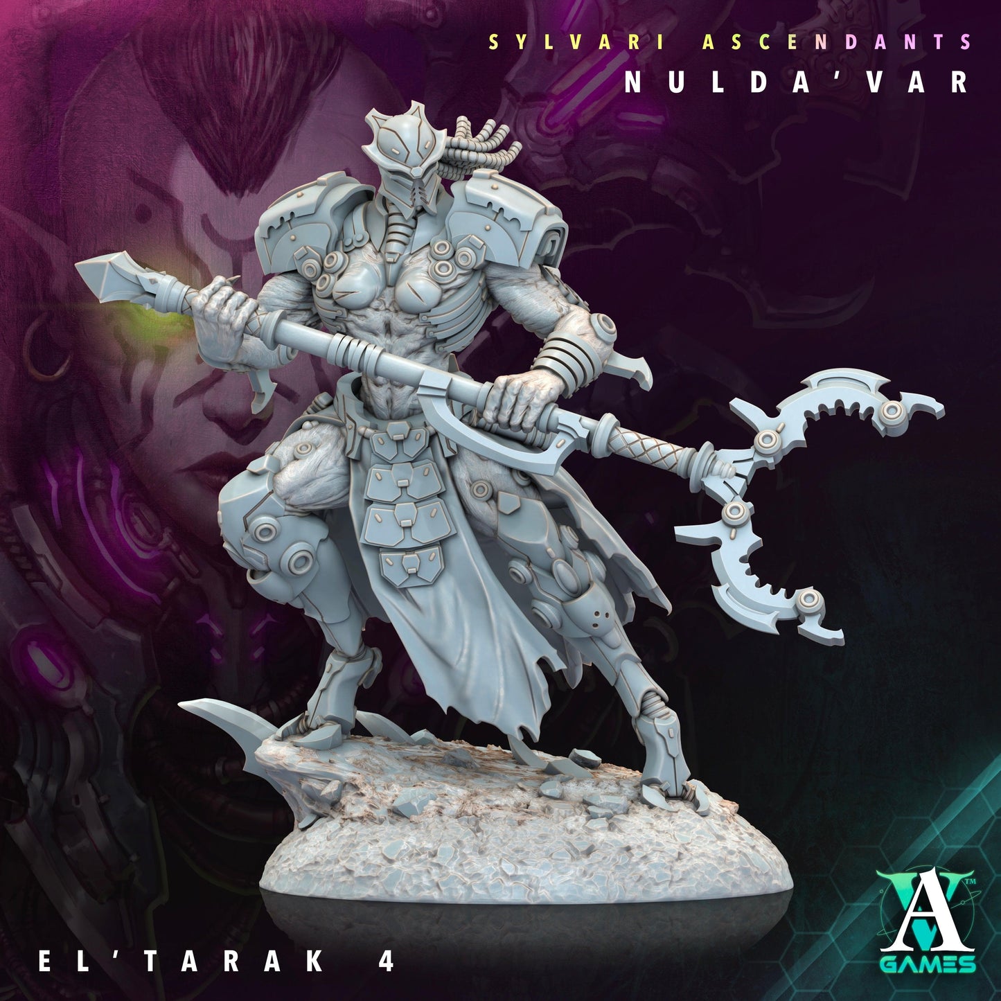 3D Printed Archvillain Games Sylvari Ascendants - Nulda Var El Tarak 28 32mm D&D - 3D Printing Boss 