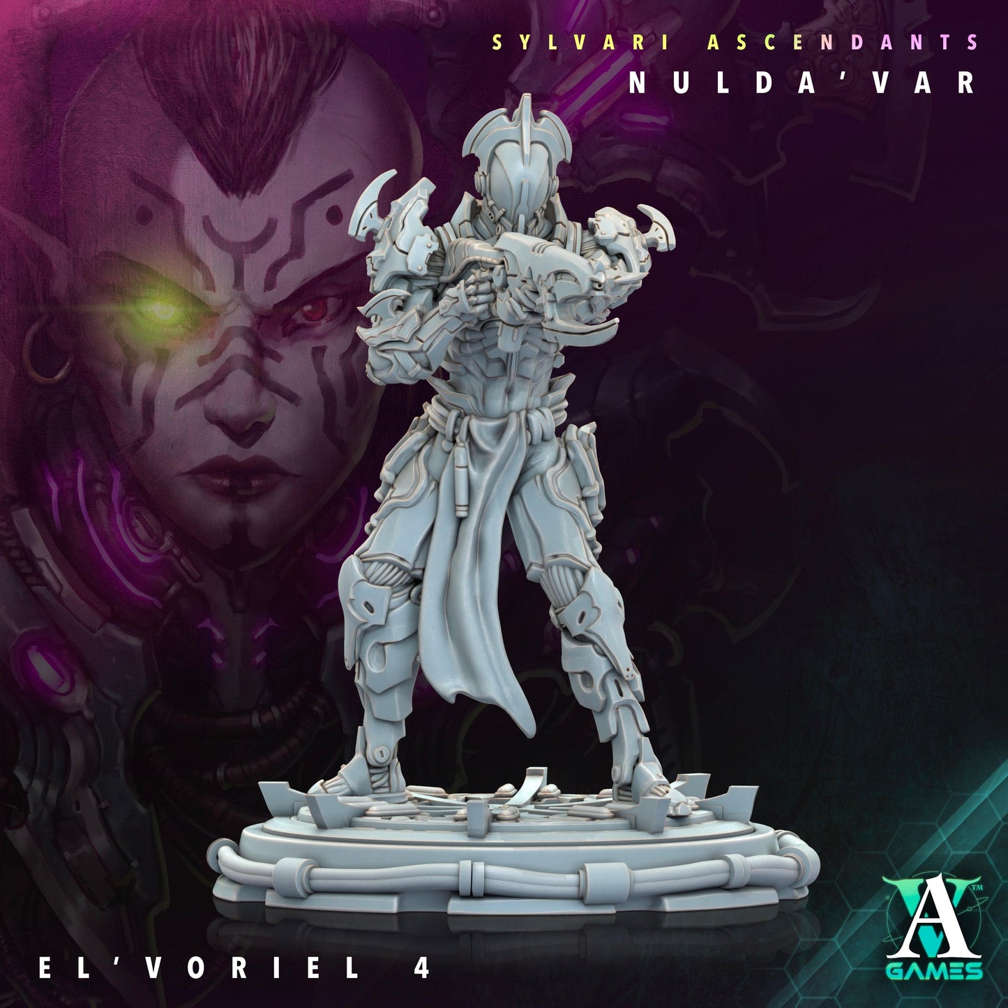 3D Printed Archvillain Games Sylvari Ascendants - Nulda Var El Voriel 28 32mm D&D - 3D Printing Boss 