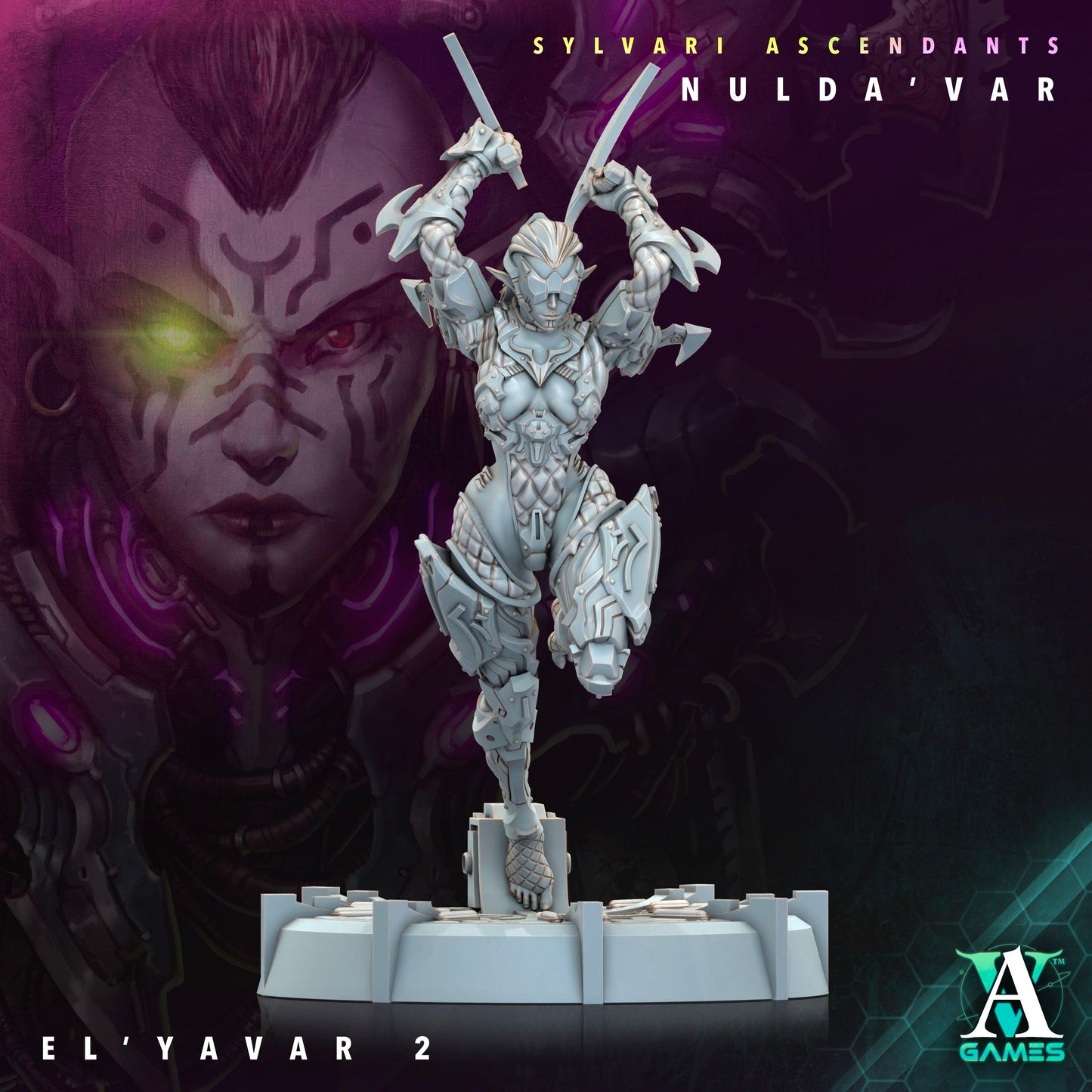 3D Printed Archvillain Games Sylvari Ascendants - Nulda Var El Yavar 28 32mm D&D - 3D Printing Boss 