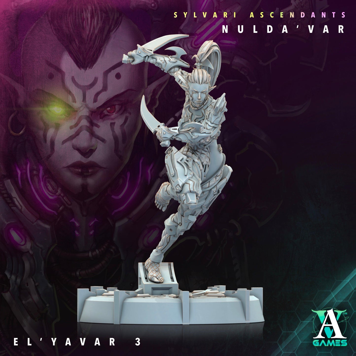3D Printed Archvillain Games Sylvari Ascendants - Nulda Var El Yavar 28 32mm D&D - 3D Printing Boss 